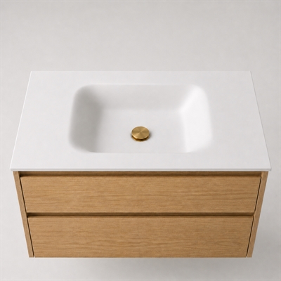 Corian Waschtischplatte 102 cm inkl. Lux-Becken, Glacier White