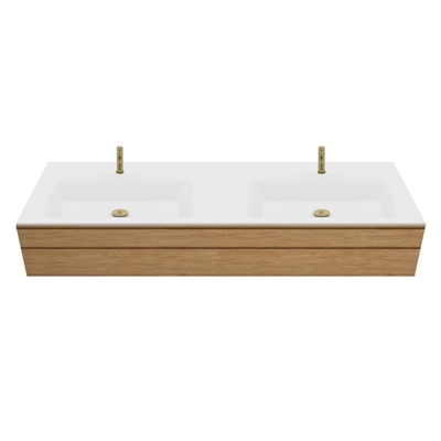 Corian-Waschtischplatte nach Maß fürs Badezimmer inkl. Type-7-Becken, Glacier White